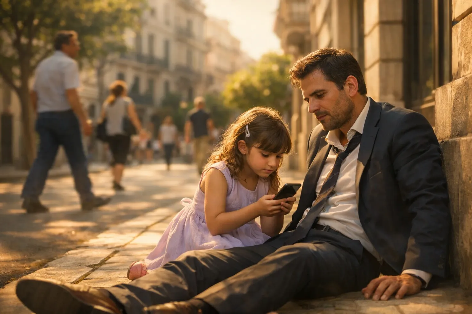 Nessuno si fermò quando cadde a terra, tranne una bambina piccola che, senza saperlo, rivelò il segreto più importante della sua vita