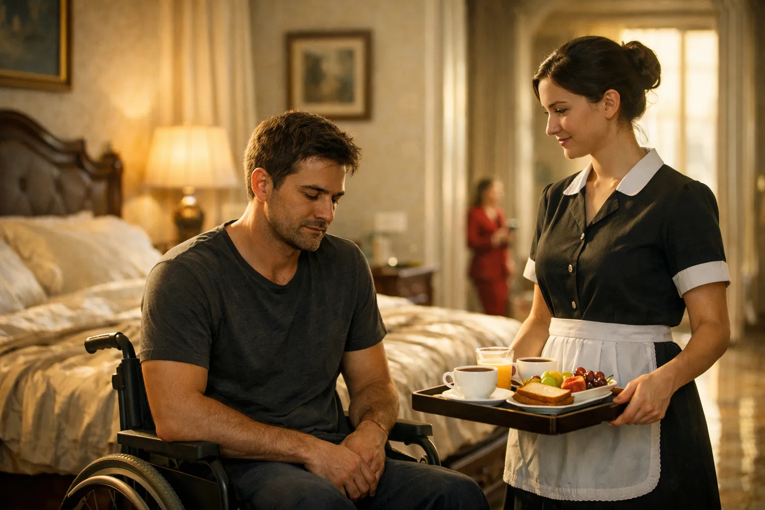 Lui finse di essere finito su una sedia a rotelle per mettere alla prova la sua fidanzata interessata, ma fu proprio la sua domestica a dargli la lezione più grande della sua vita