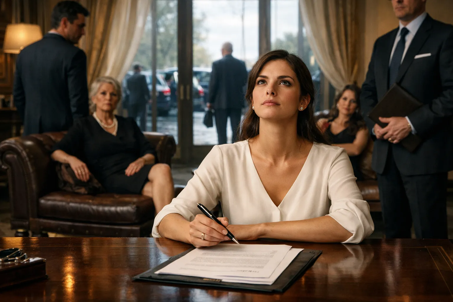 “Firma e vattene, mendicante.” L’avevano umiliata durante il divorzio, poi si erano fermate tre lussuose auto nere e il silenzio era calato nella stanza