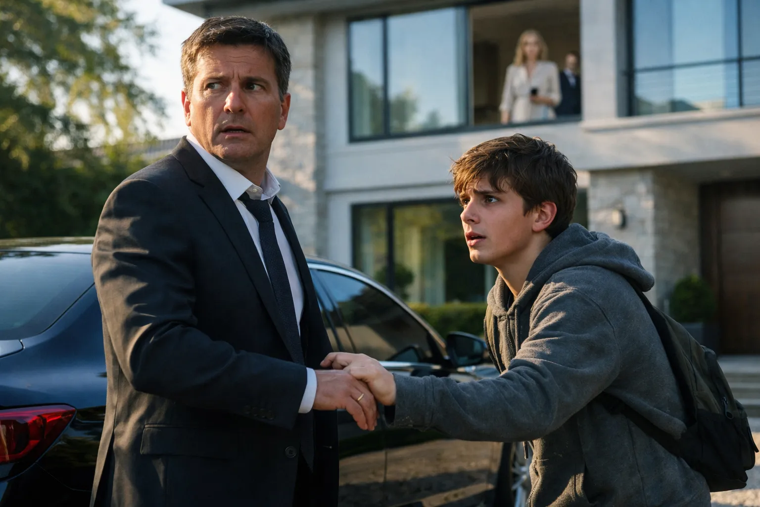 Stava per aprire la portiera… poi un bambino lo ferma e indica sotto l’auto