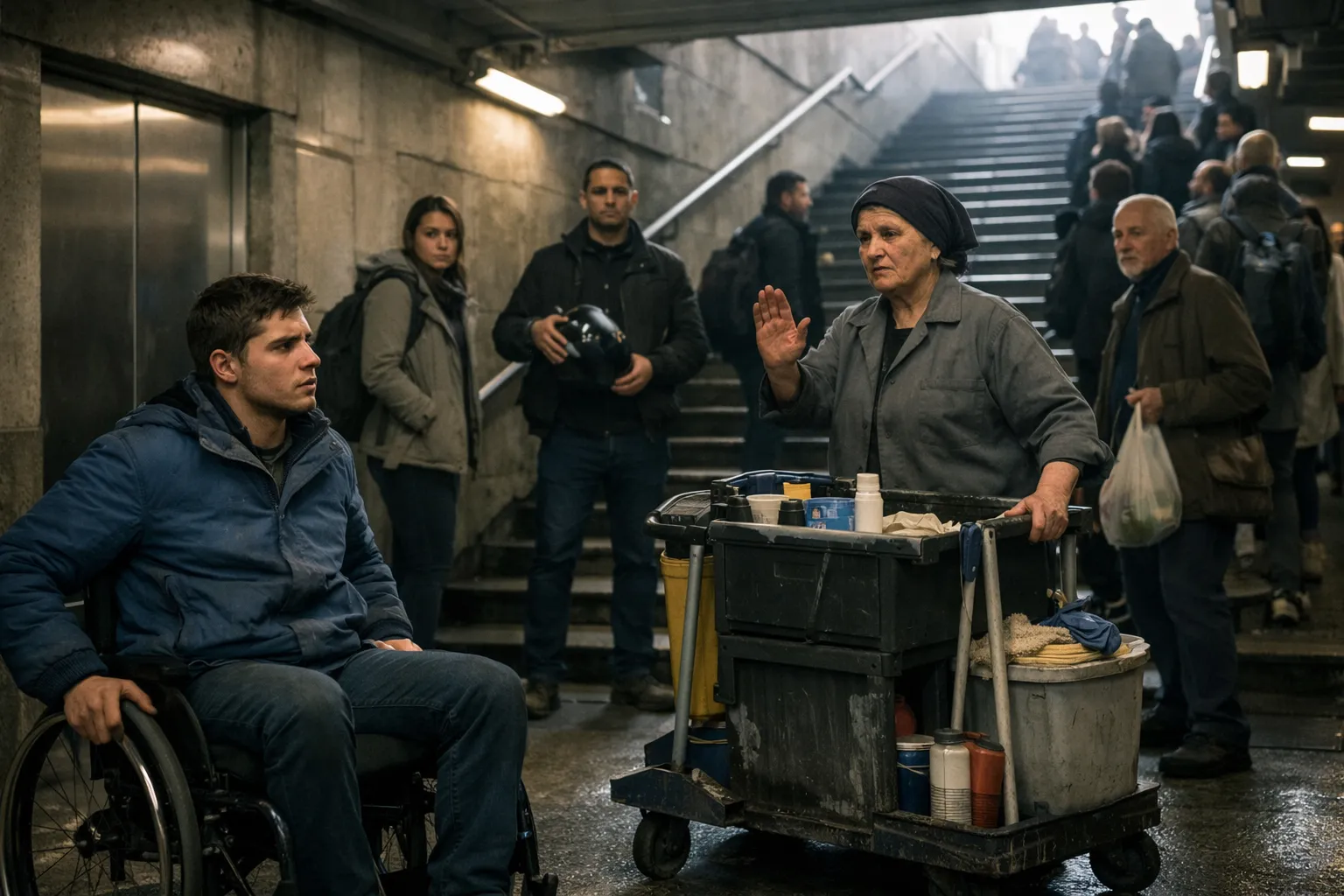 Davanti ai gradini, nessuno si fermava. Poi si fermò la persona meno attesa